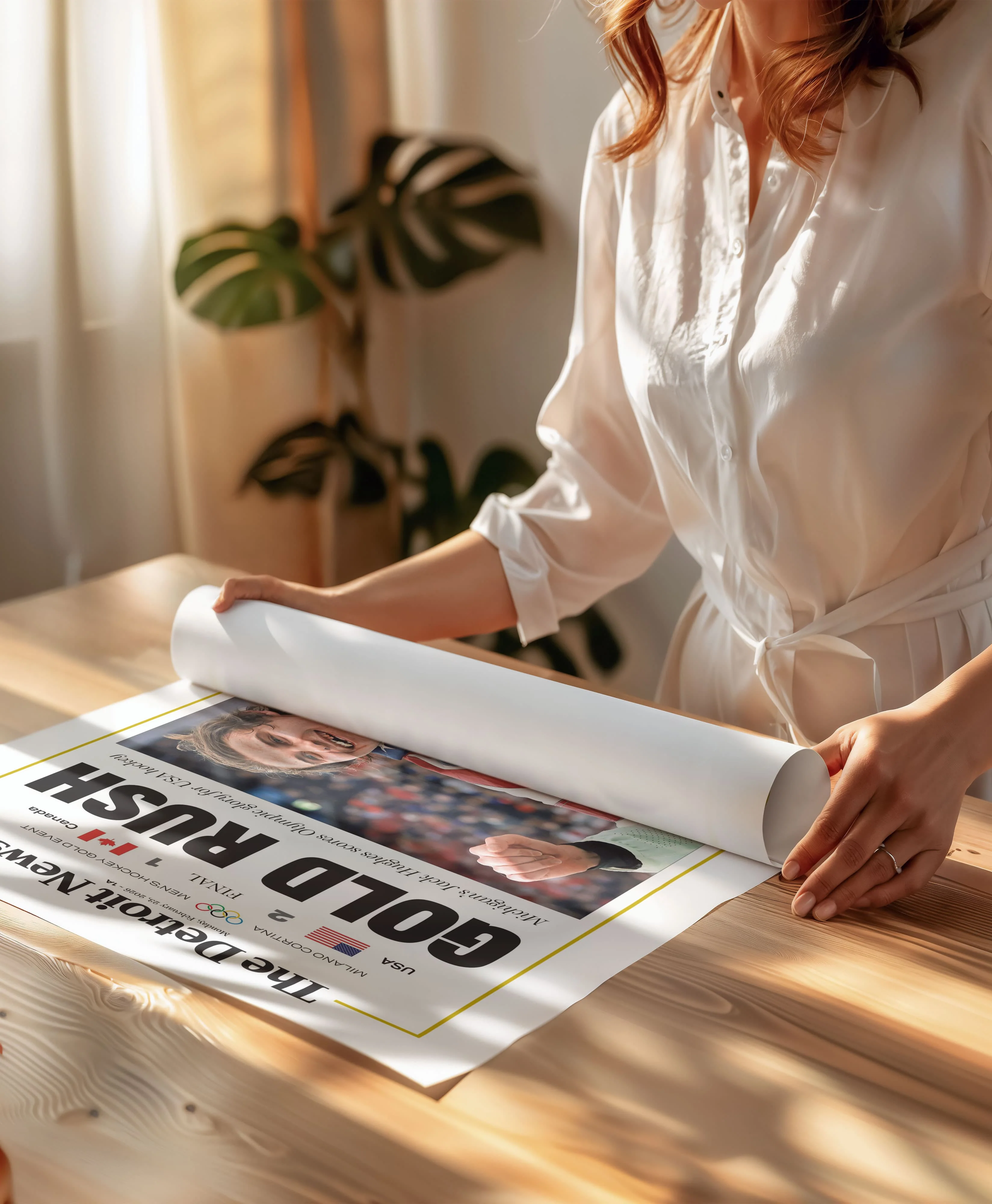 Gold Rush Jack Hughes Team USA Hockey Olympics Front Page Wall Art - Image 10