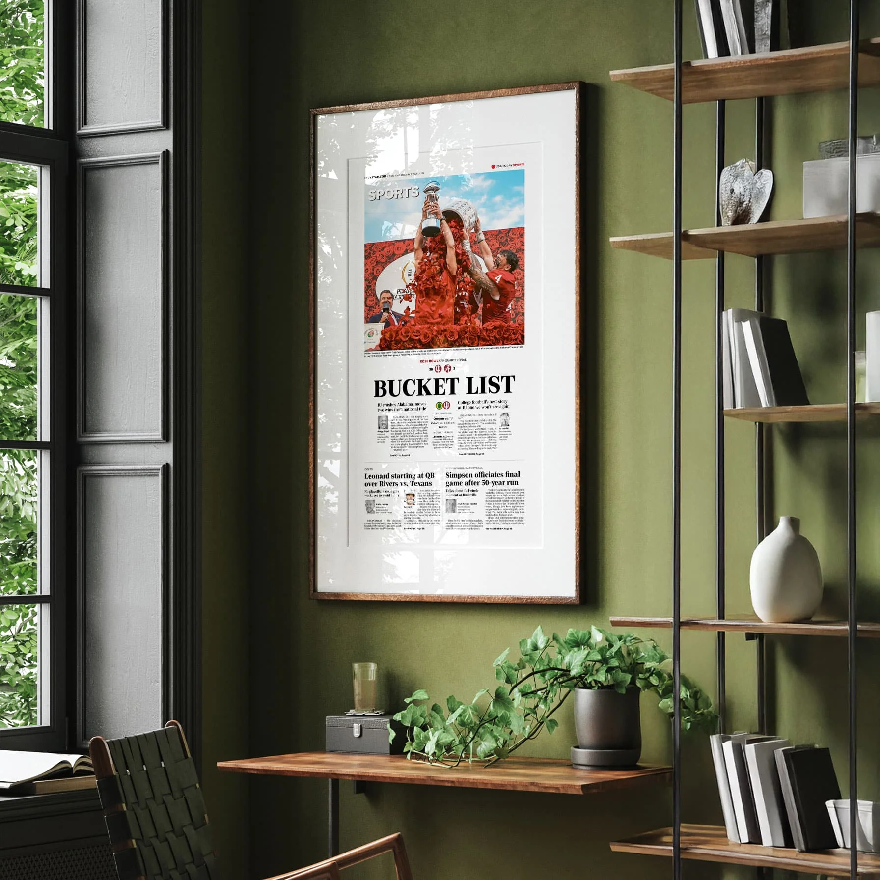 Indiana Football Rose Bowl Champs Front Page Wall Art - Image 4