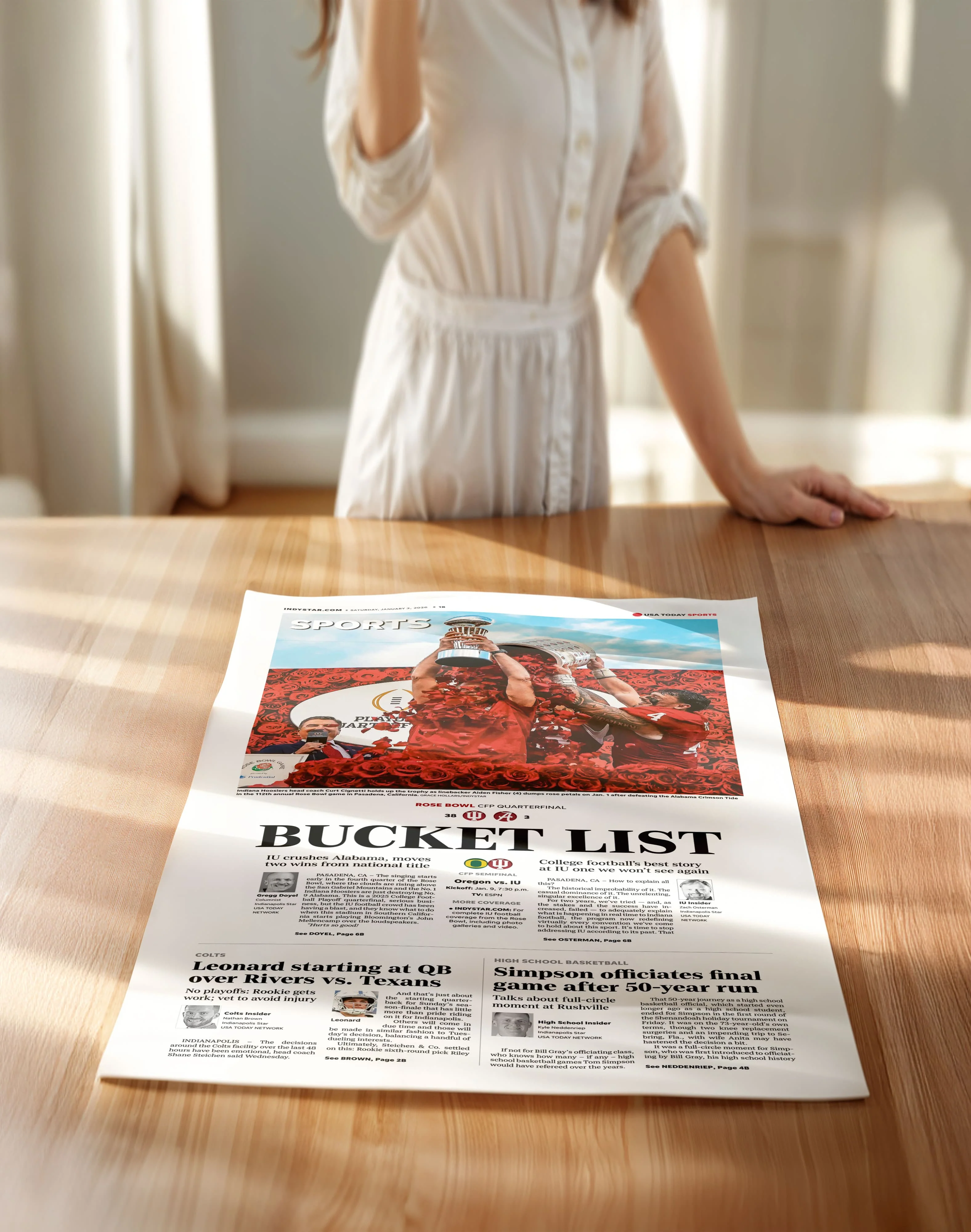 Indiana Football Rose Bowl Champs Front Page Wall Art - Image 7