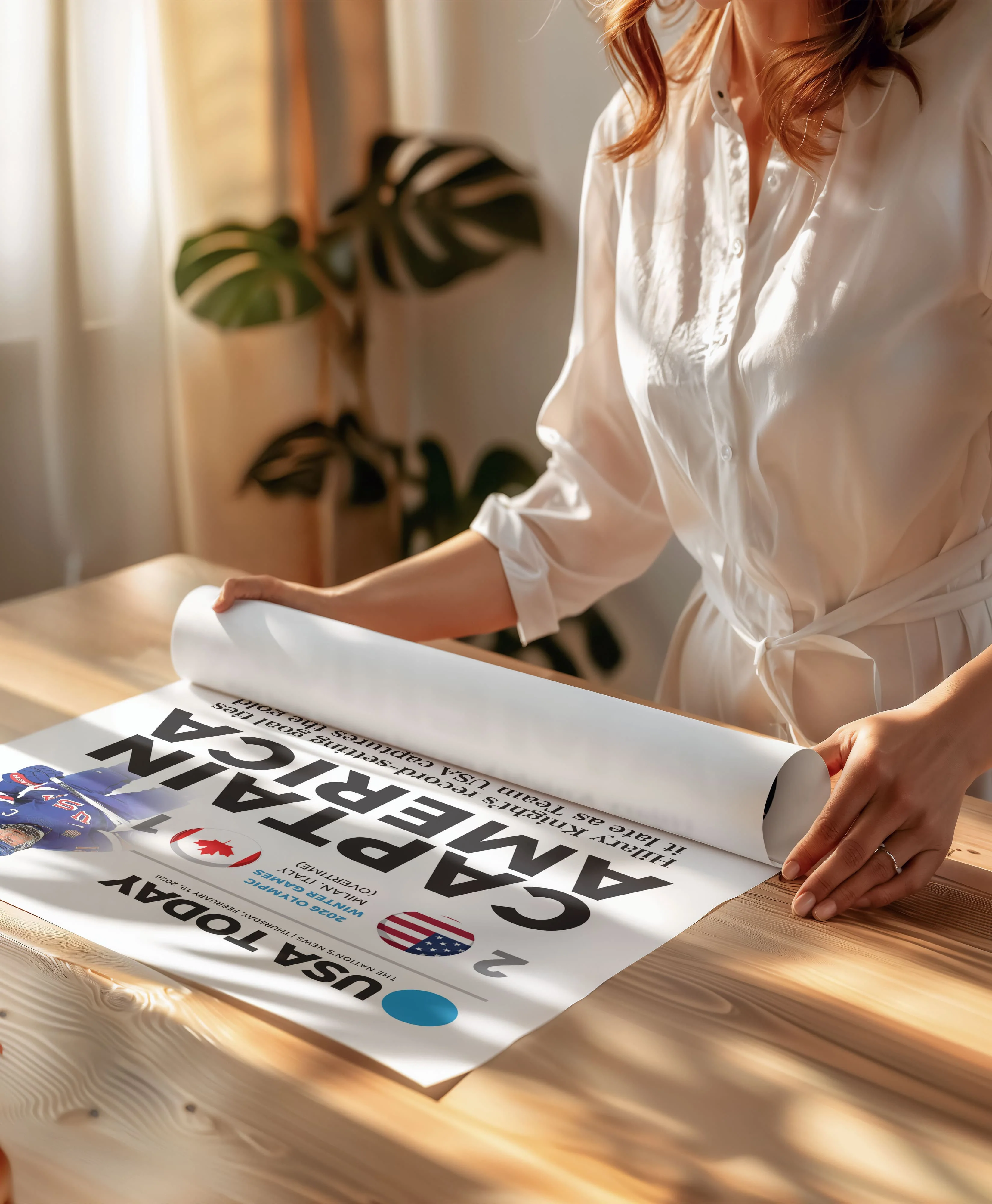 Olympics Captain America Team USA Women's Hockey Front Page Wall Art - Image 10