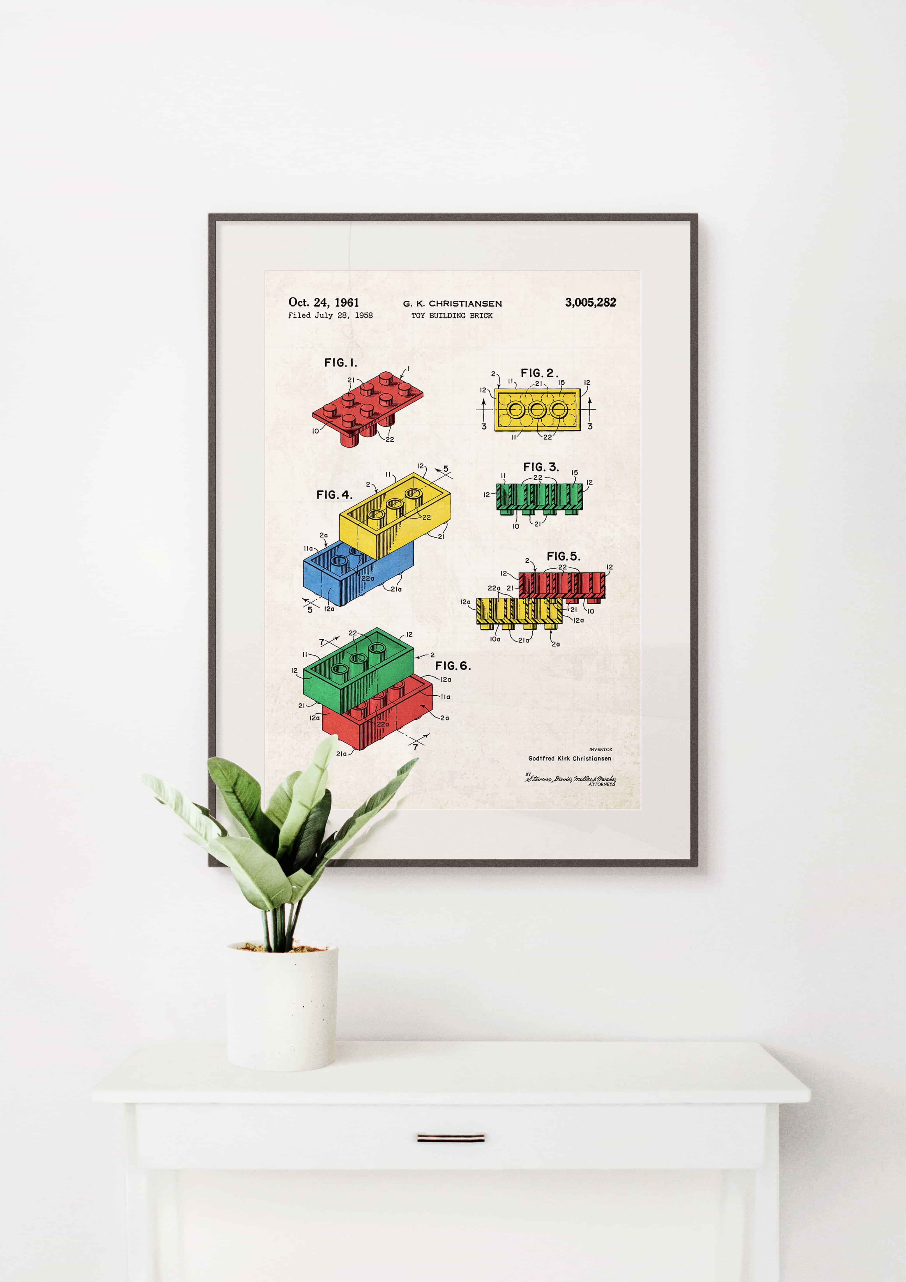 Printable Download: Toy Building Brick Patent - Image 3
